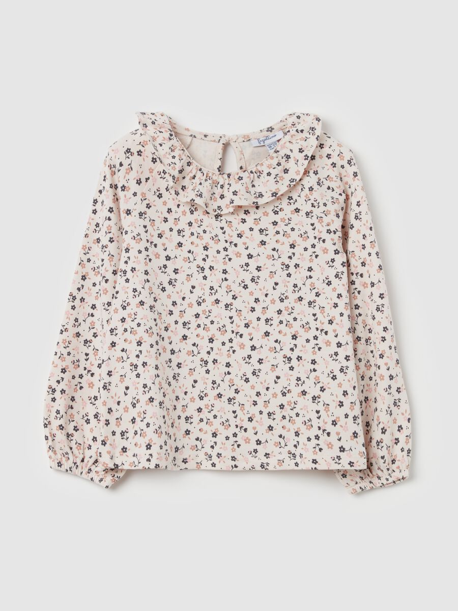 Floral blouse in organic cotton_0