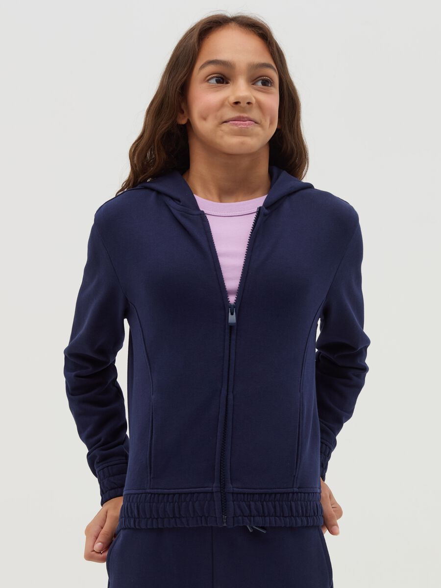 Essential organic cotton full-zip sweatshirt with hood_0