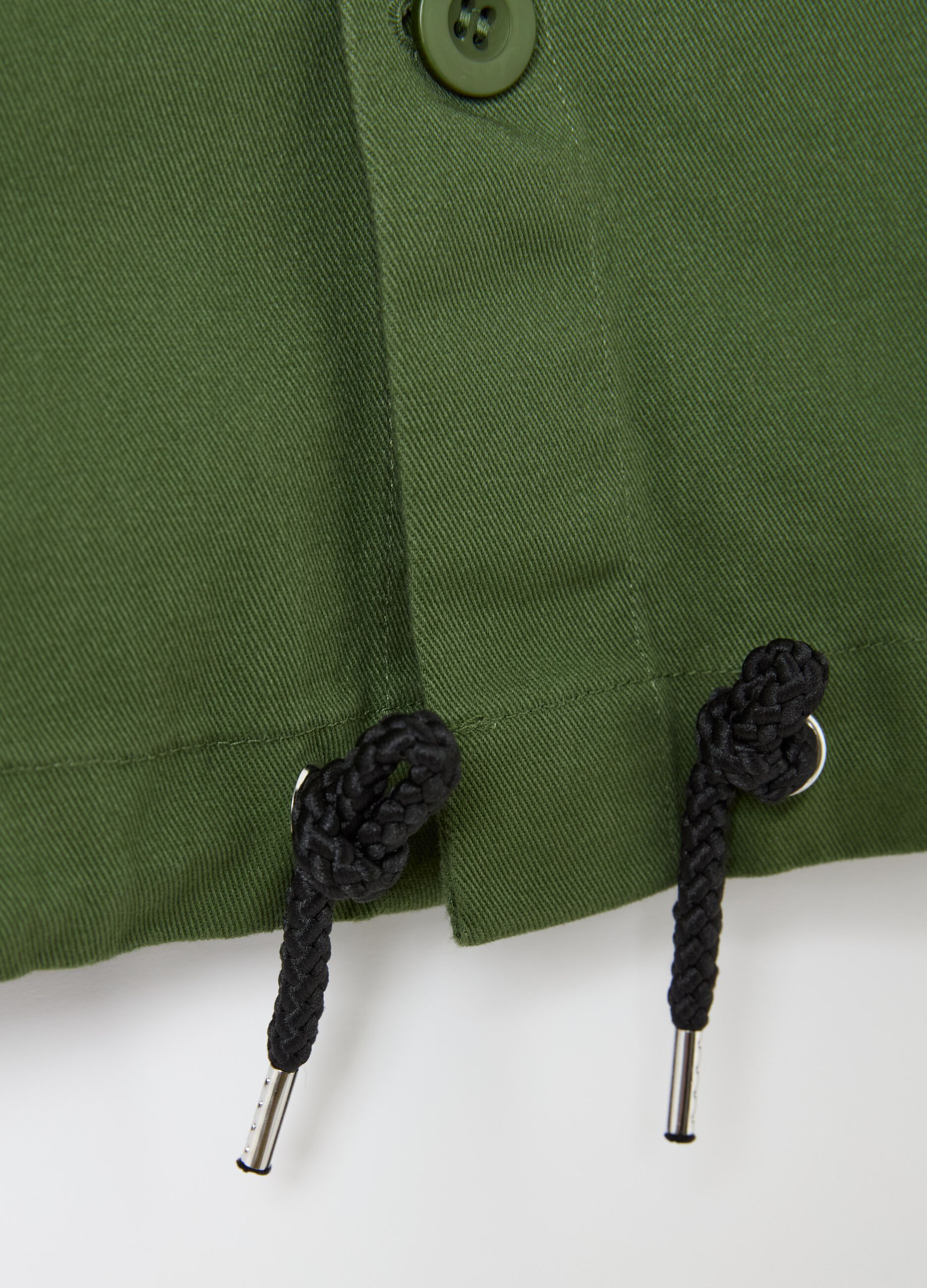 Cotton shacket with drawstring