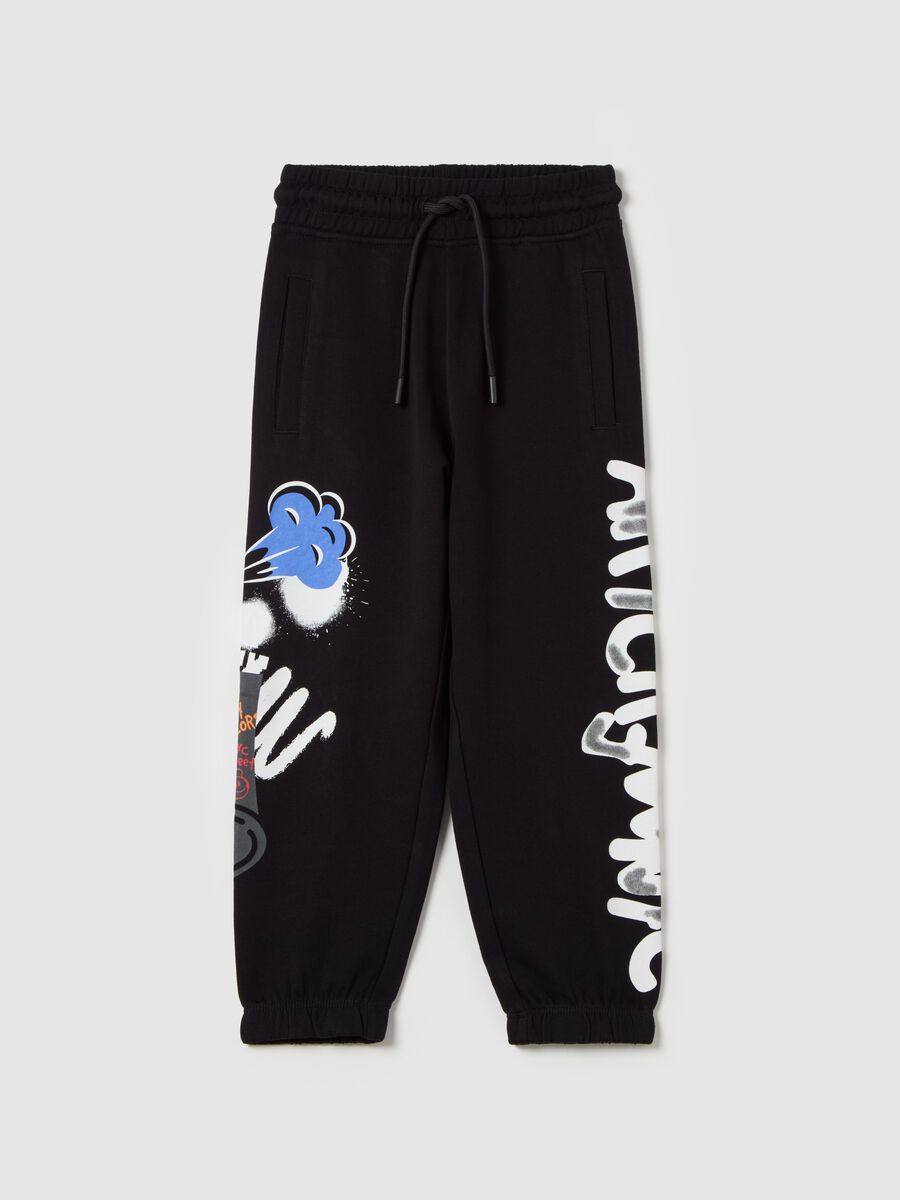 Fleece joggers with "Worldwide Music Tour" print_0