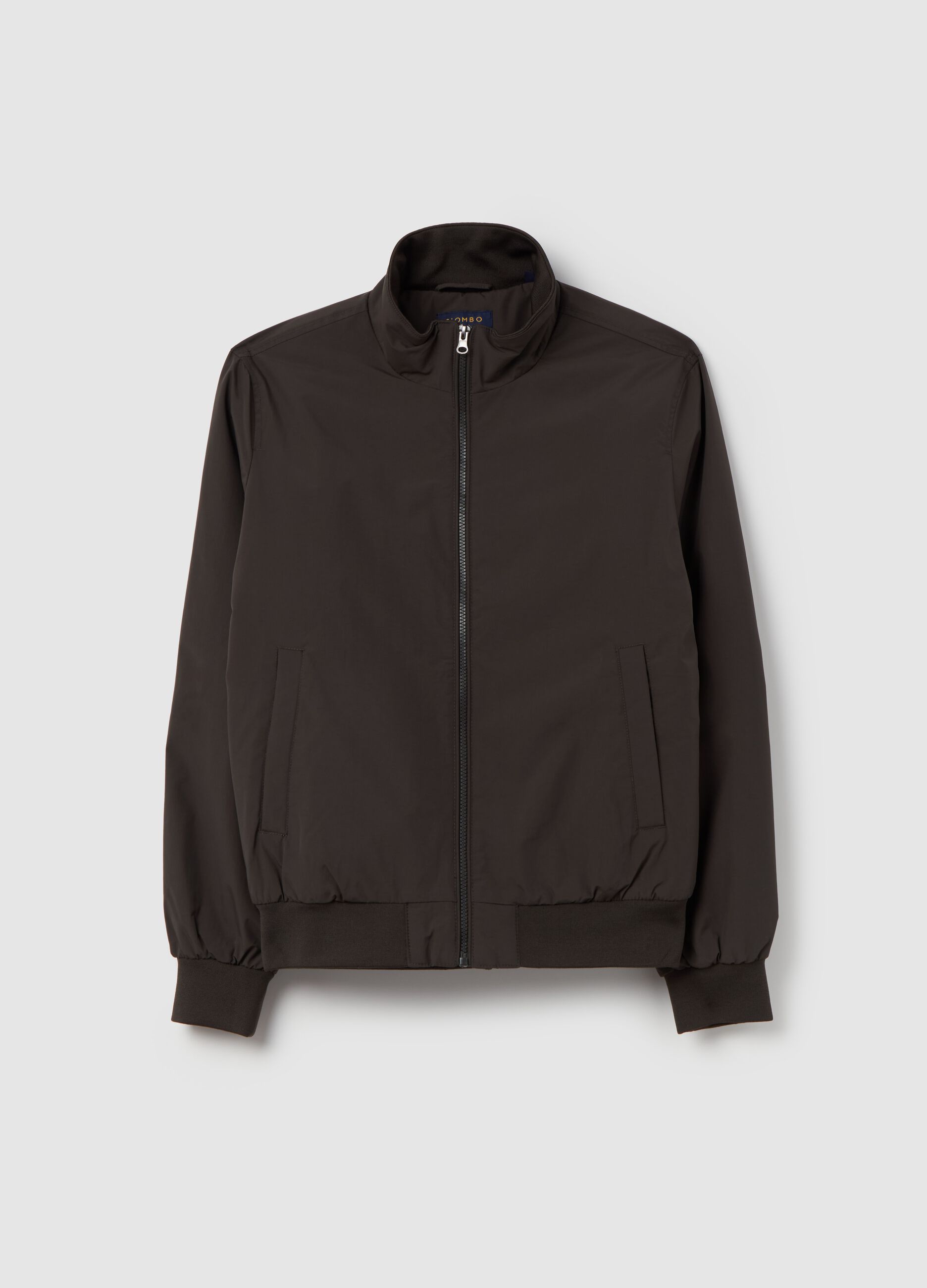 Full-zip bomber jacket with high neck