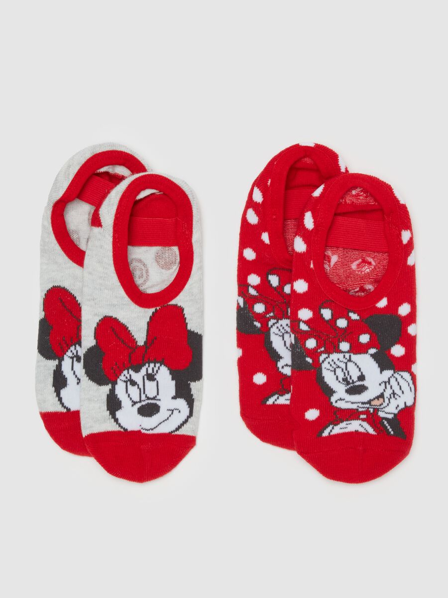 Two-pair pack Minnie Mouse slipper socks in organic cotton_0