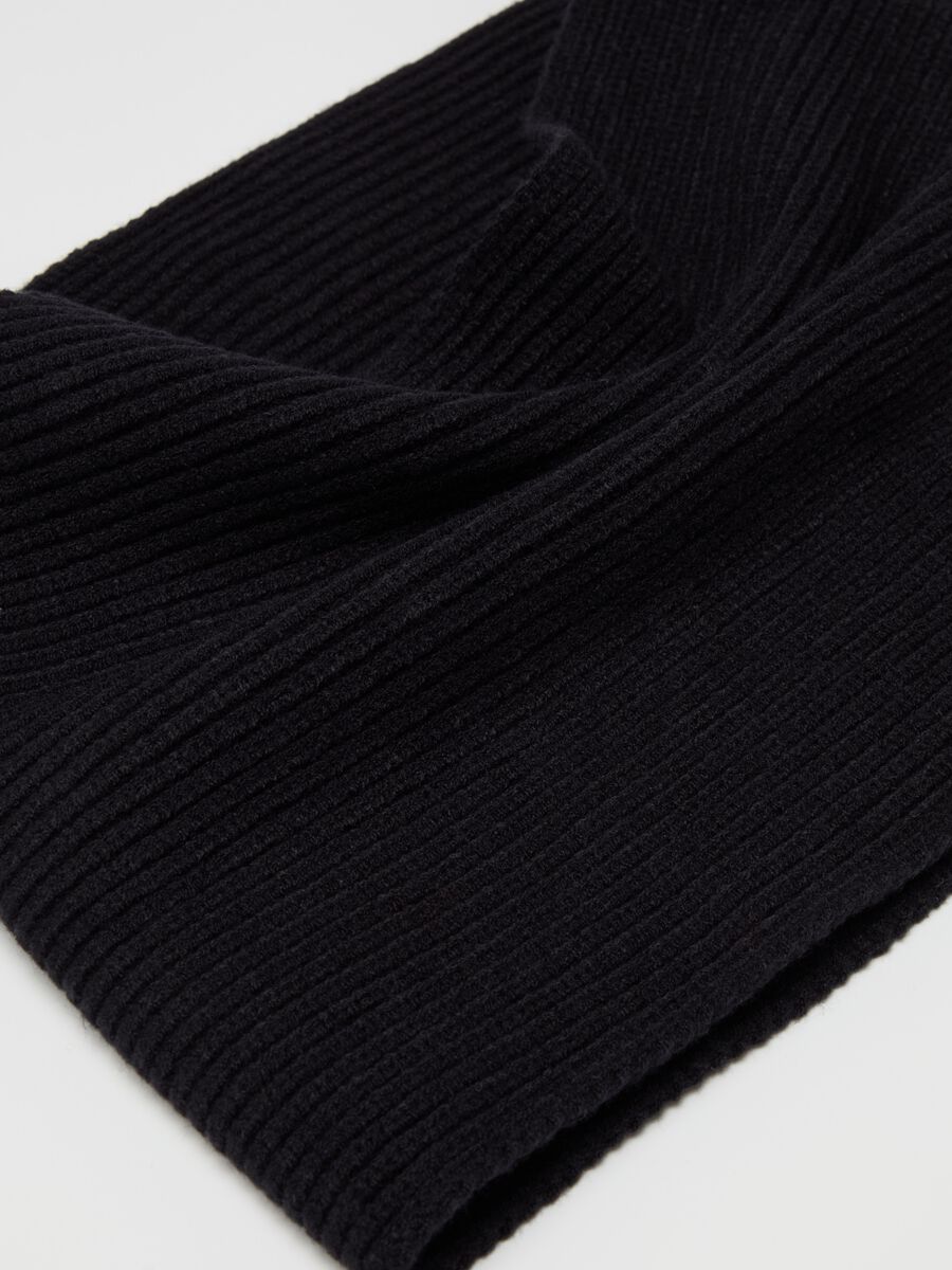 Ribbed knit neck warmer_1