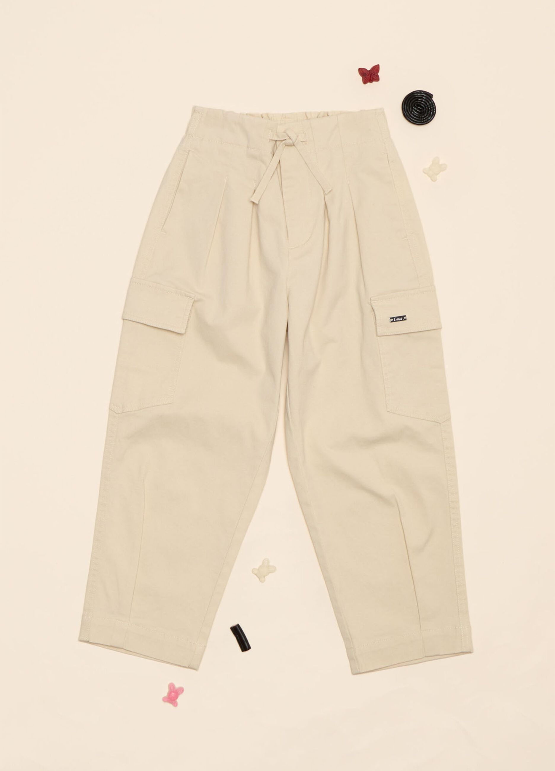 Pantaloni cargo in twill di cotone stretch