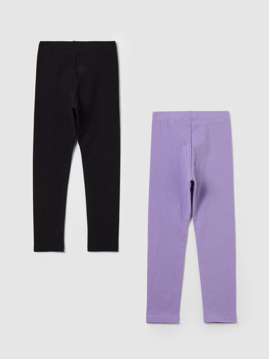 Two-pack leggings in stretch cotton_1