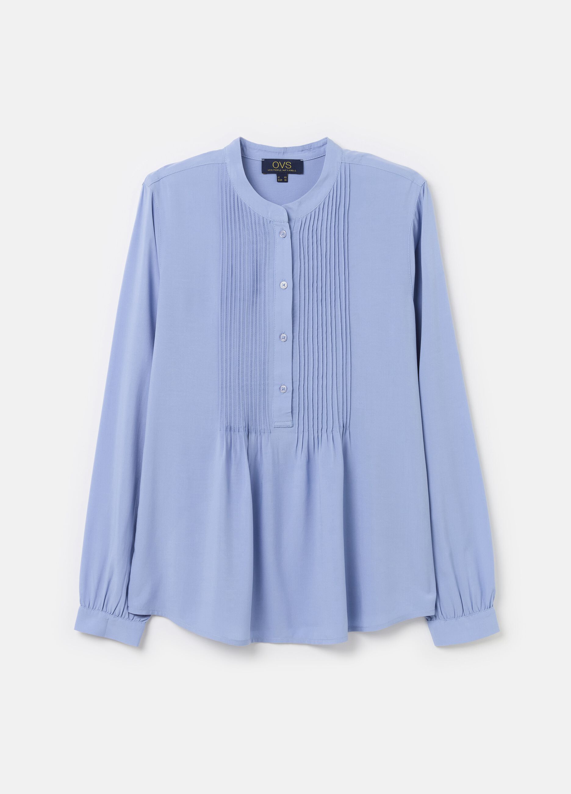 Shirt with pleated detail