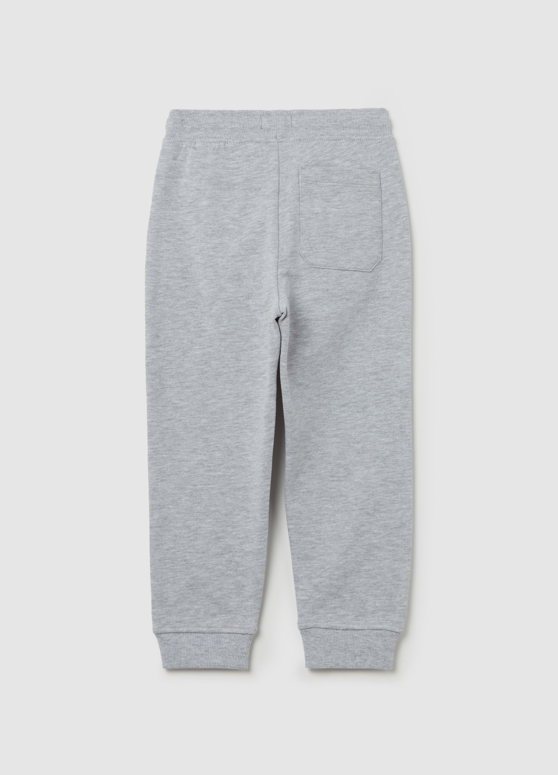 Fleece joggers with drawstring and print