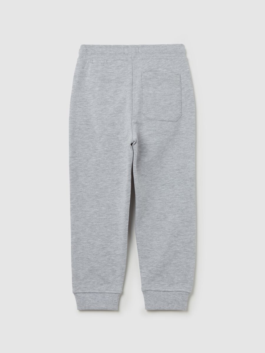 Fleece joggers with drawstring and print_1