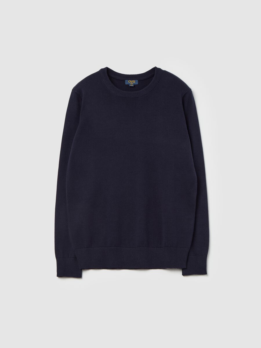 Cotton pullover with round neck_0