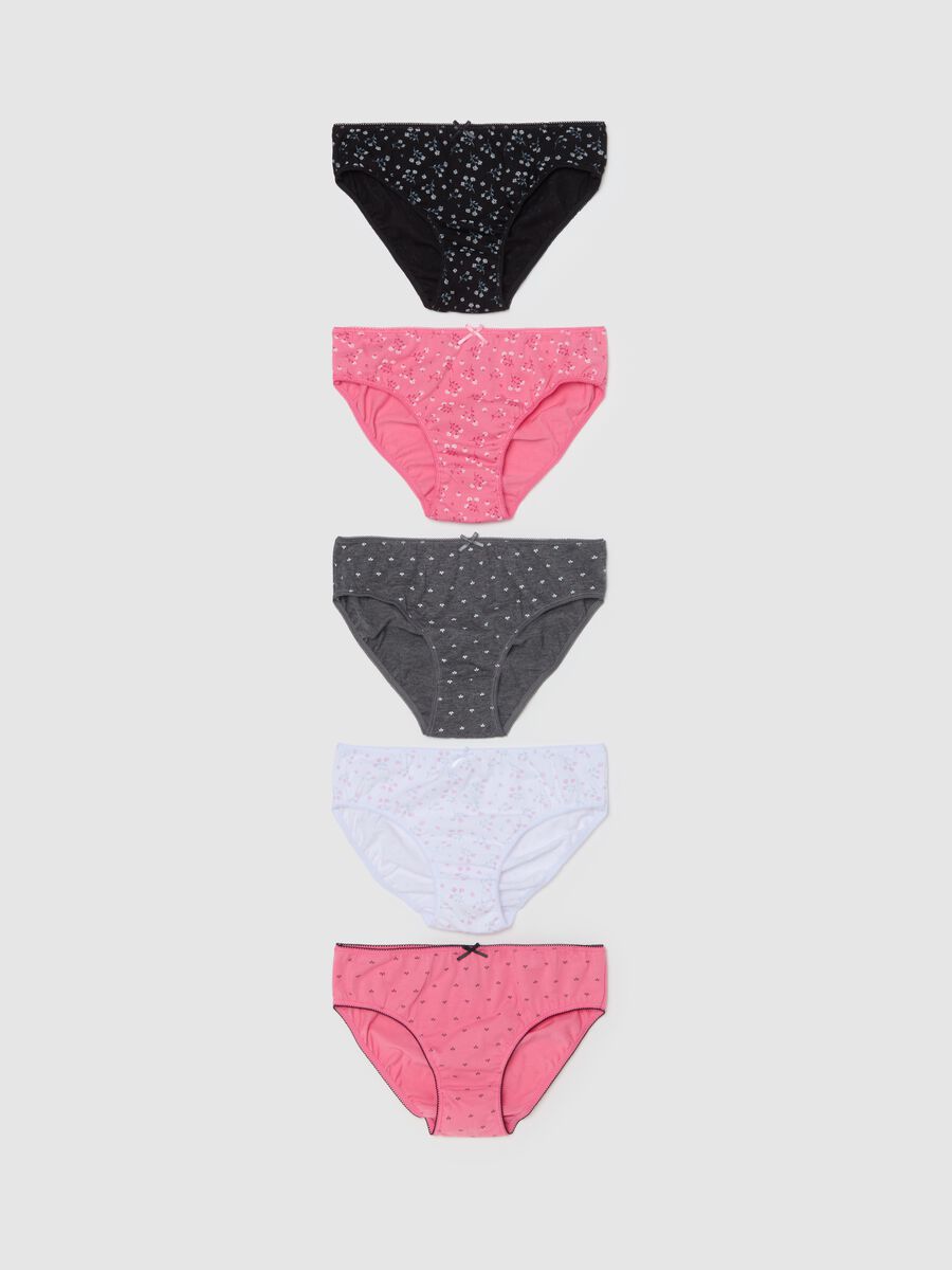 Five-pack organic cotton briefs with bow_0