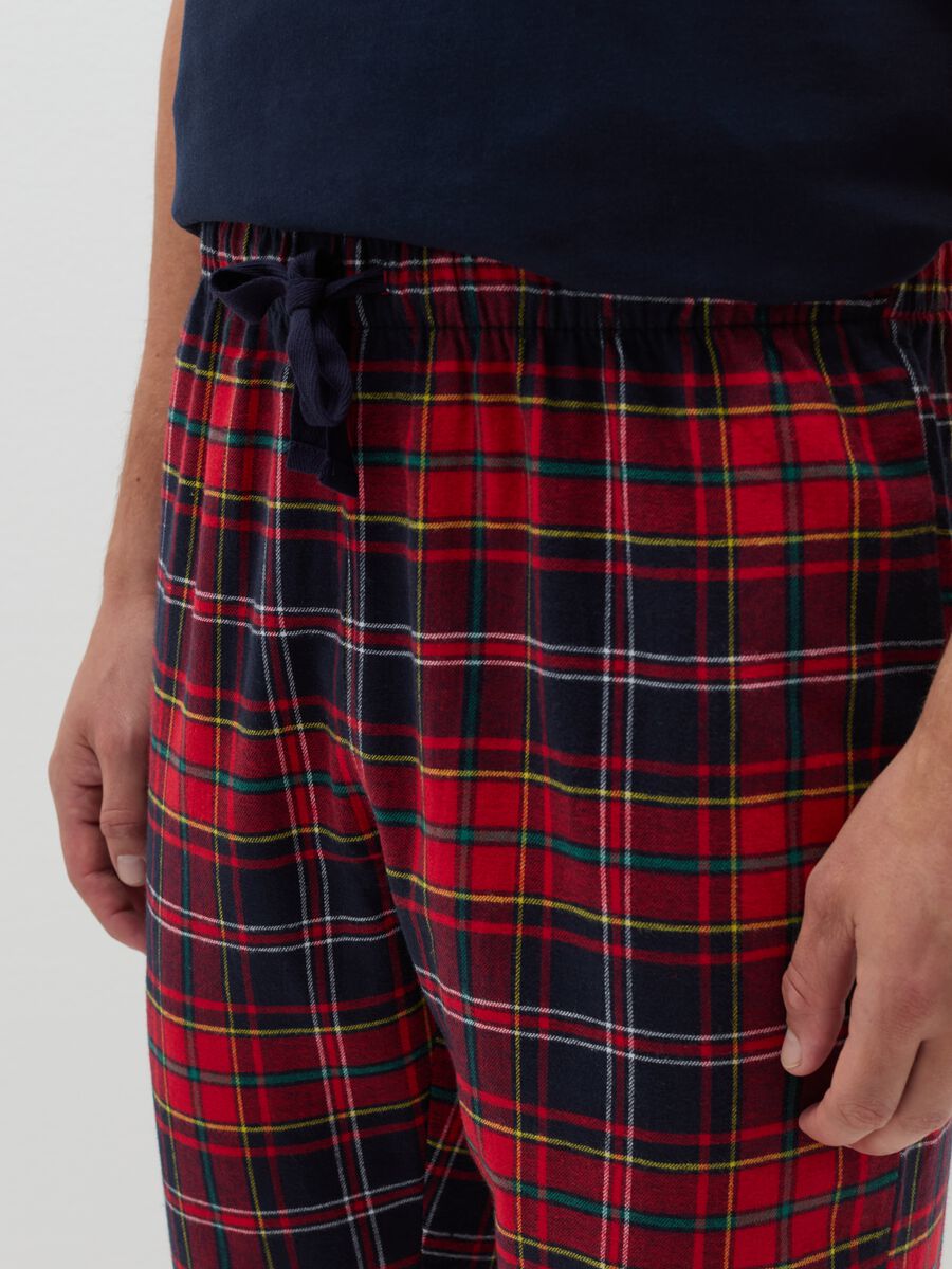 Pantalone pigiama in flanella fantasia tartan_3