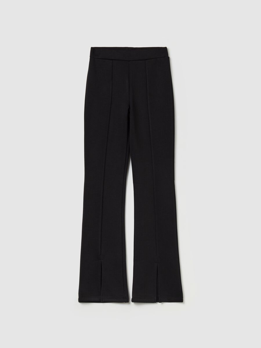 Pantalone flare fit con spacchetti_0