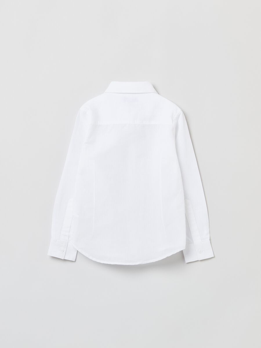 Linen and cotton shirt with top pocket_1