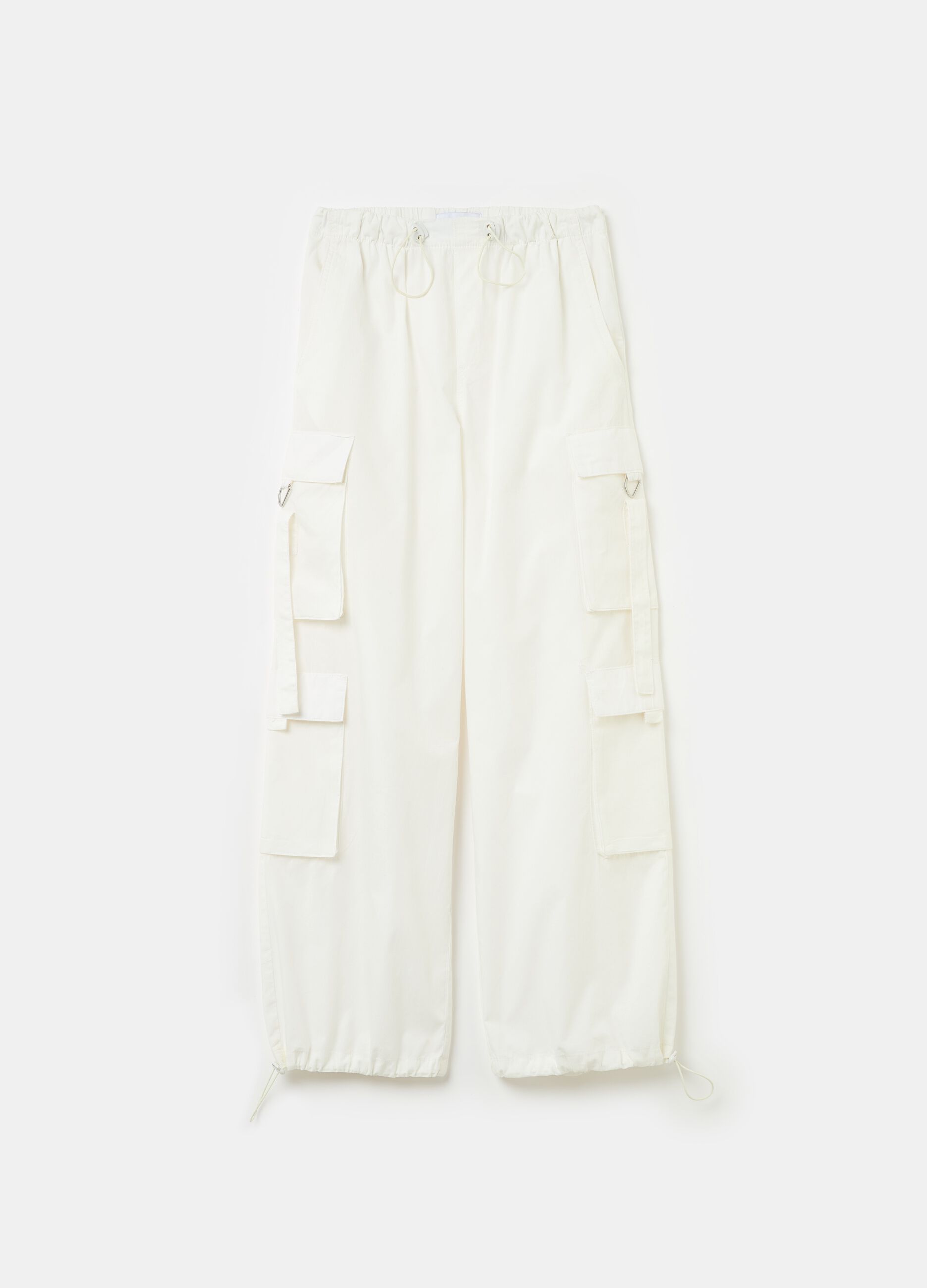 Cotton cargo parachute trousers