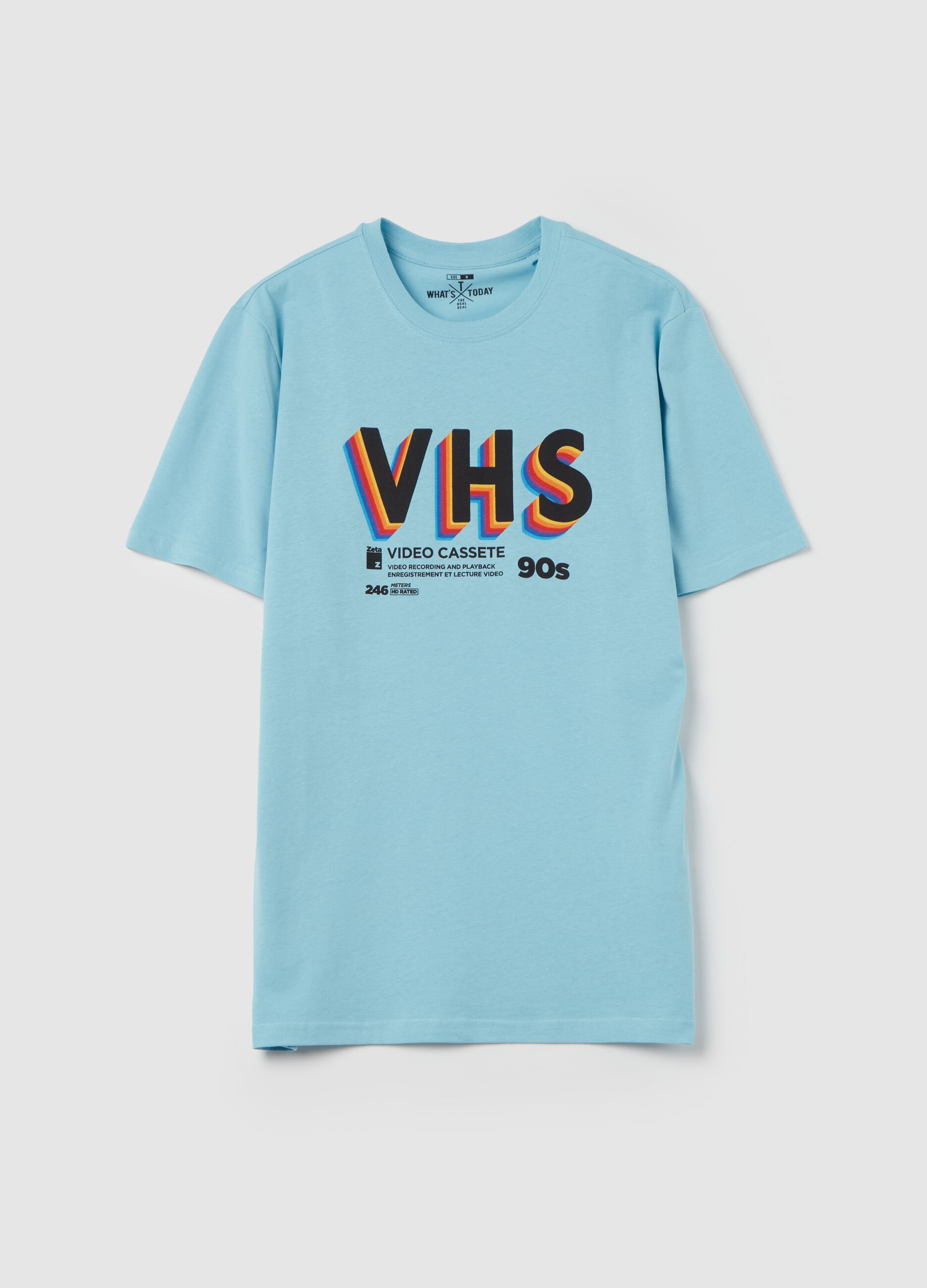 T-shirt with vintage video cassette print