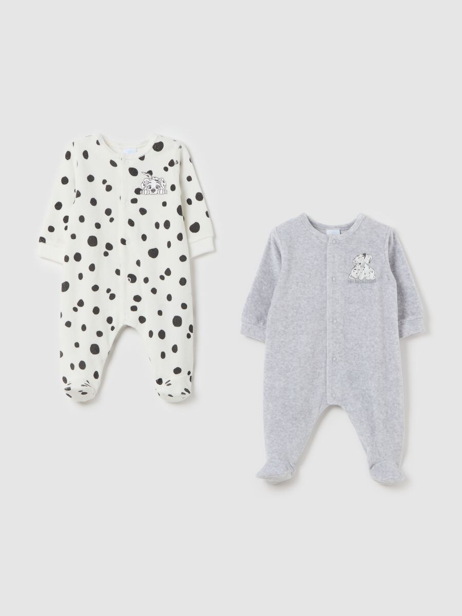 Two-pack 101 Dalmatians onesies with feet_0