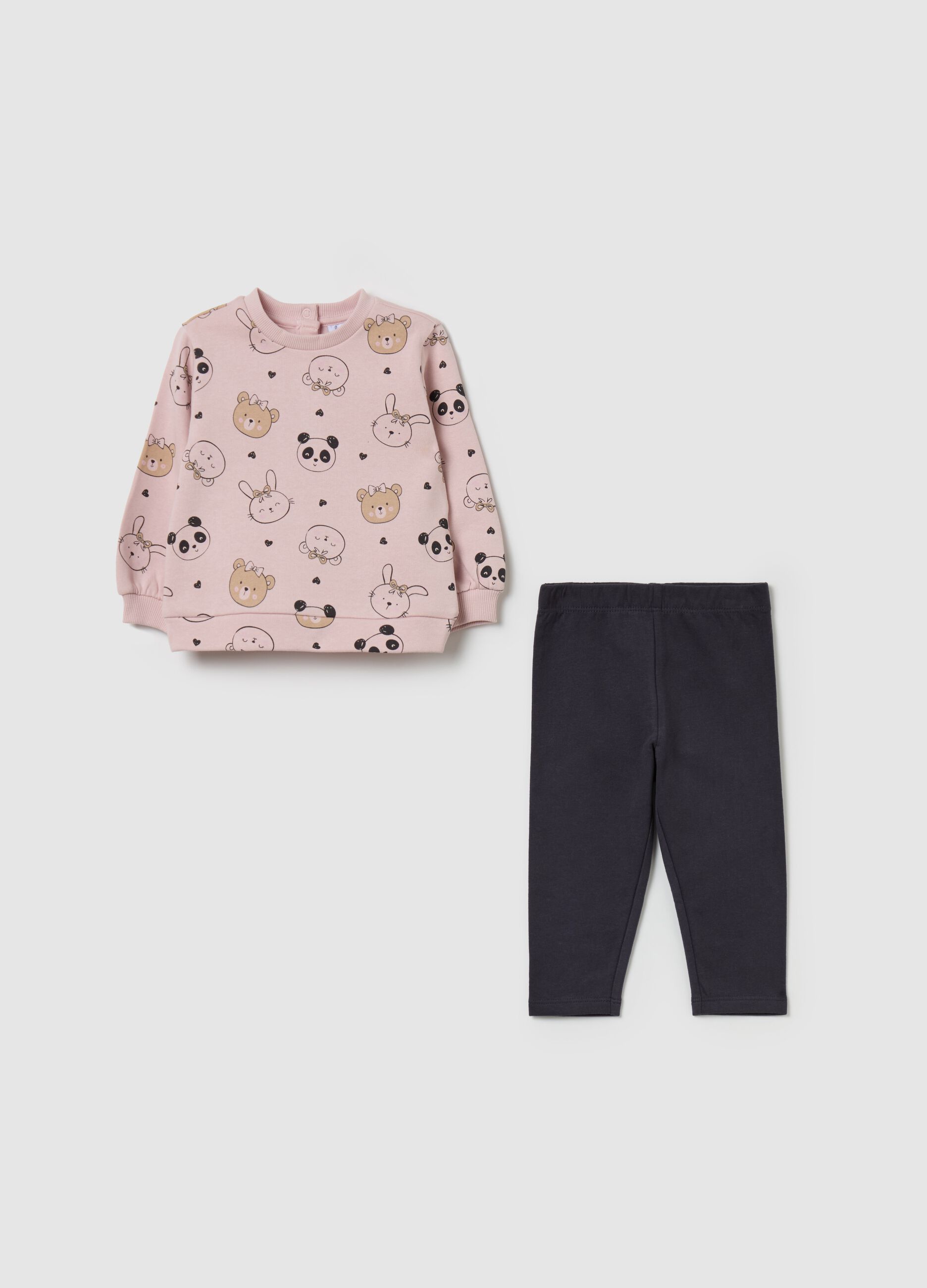 Jogging set con stampa animaletti