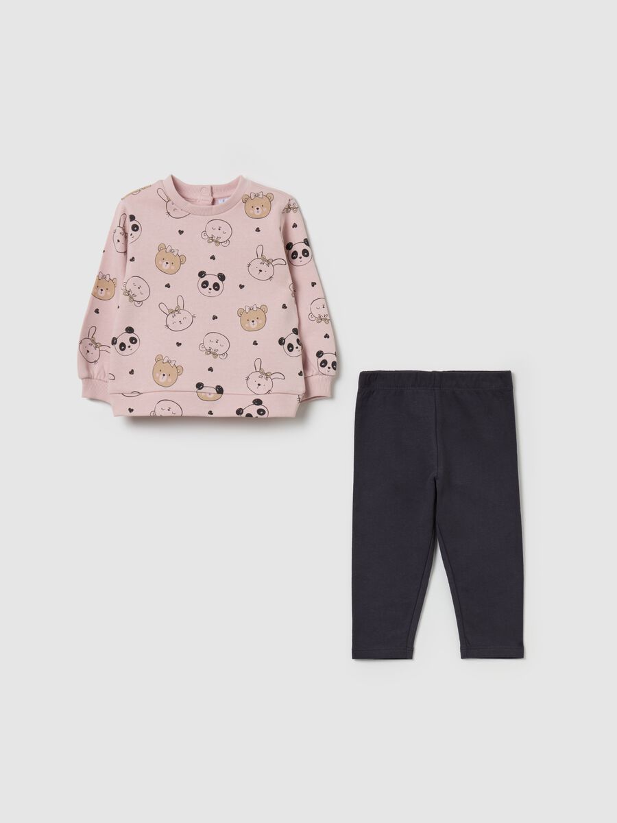 Jogging set con stampa animaletti_0