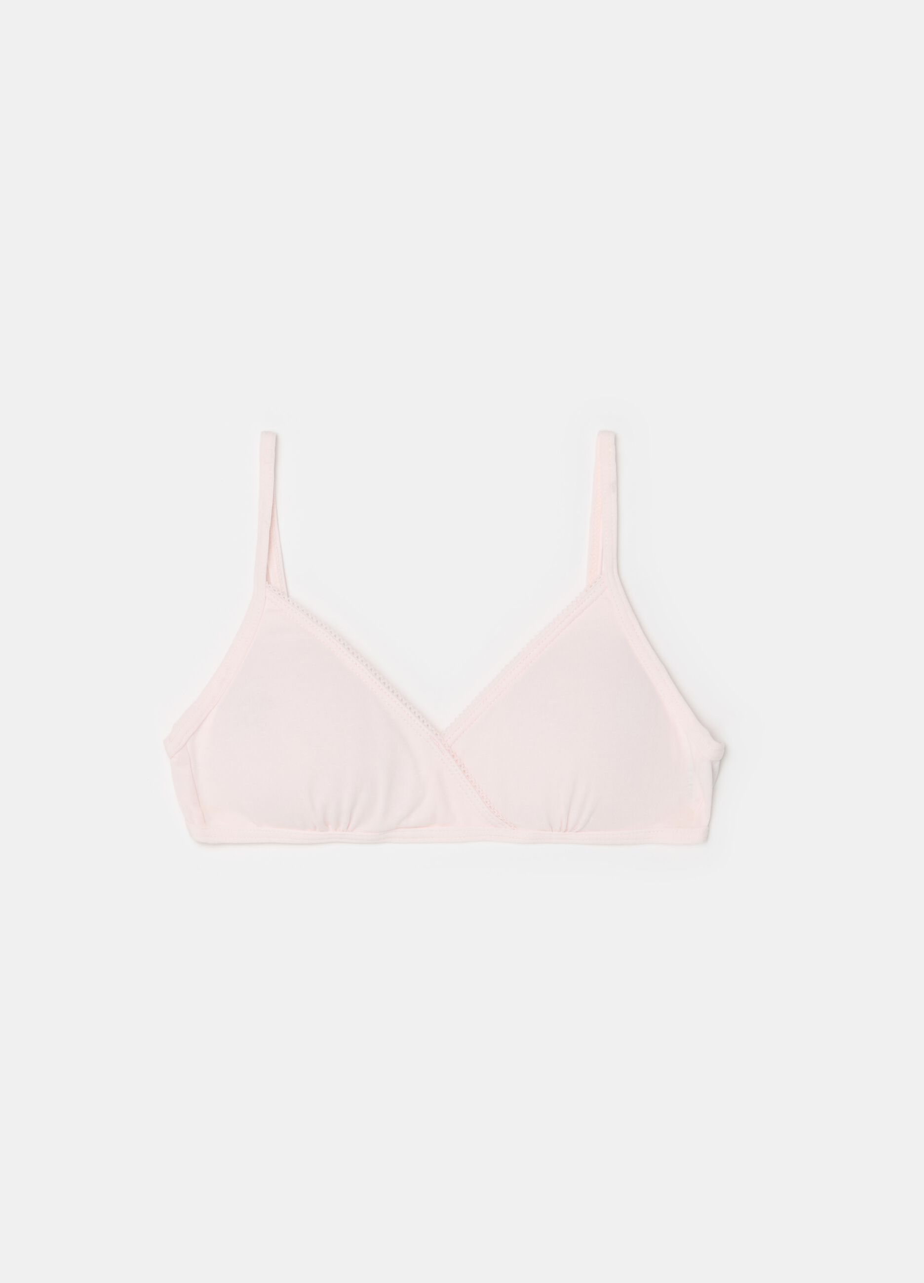 Semi-padded triangular bra