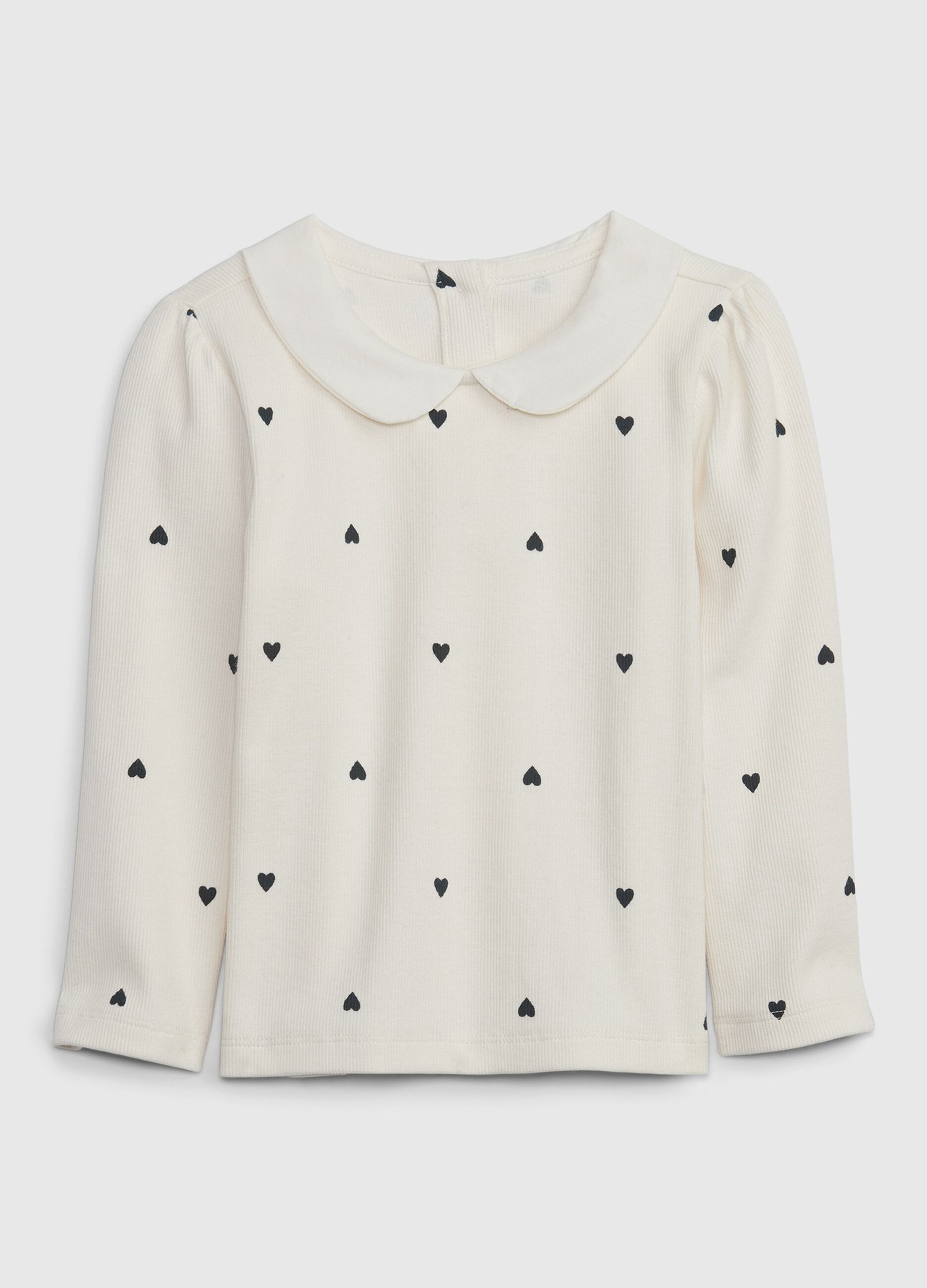 Long-sleeved T-shirt with collar