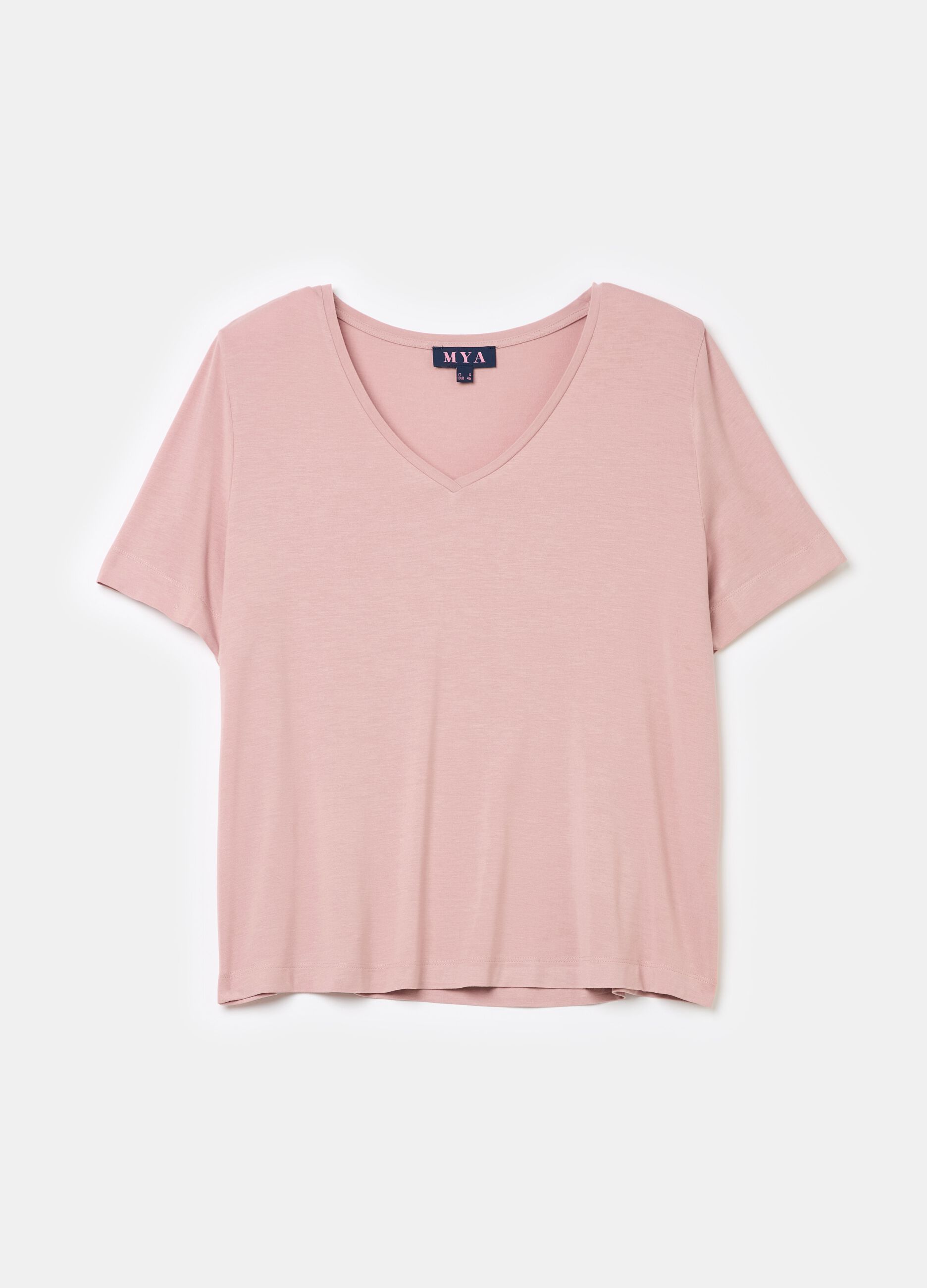 Curvy V-neck T-shirt