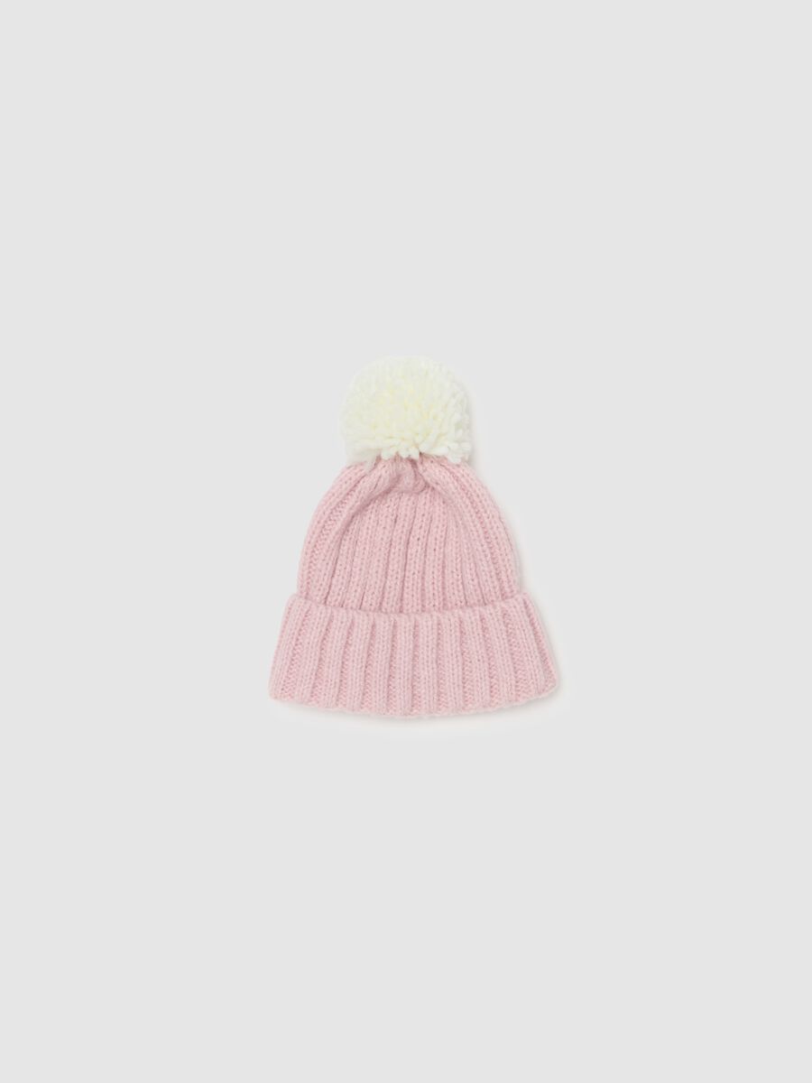 Ribbed hat with pompom_1