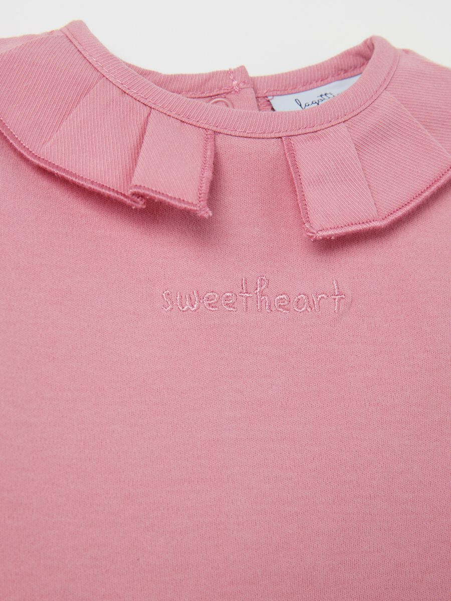 Organic cotton bodysuit with pleated collar_2