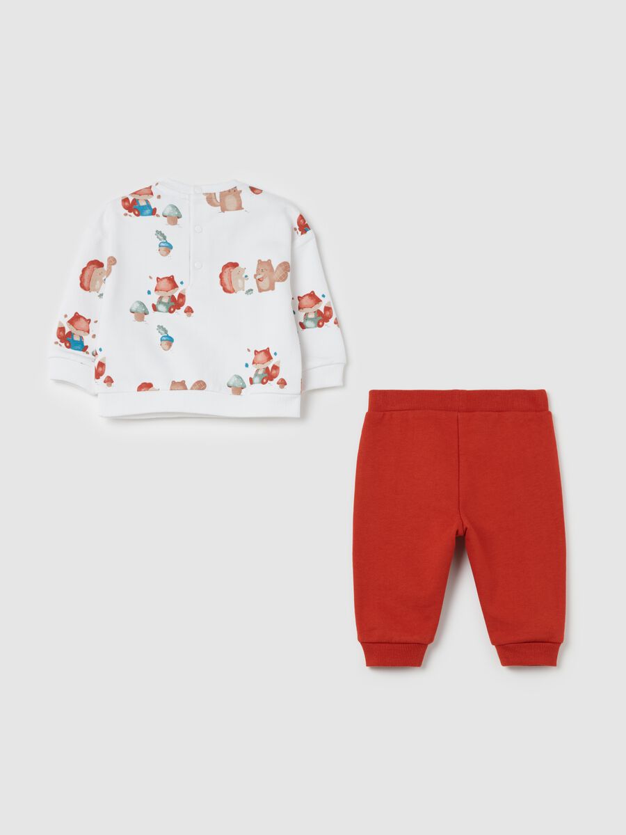 Jogging set in cotone bio con stampa animaletti_1