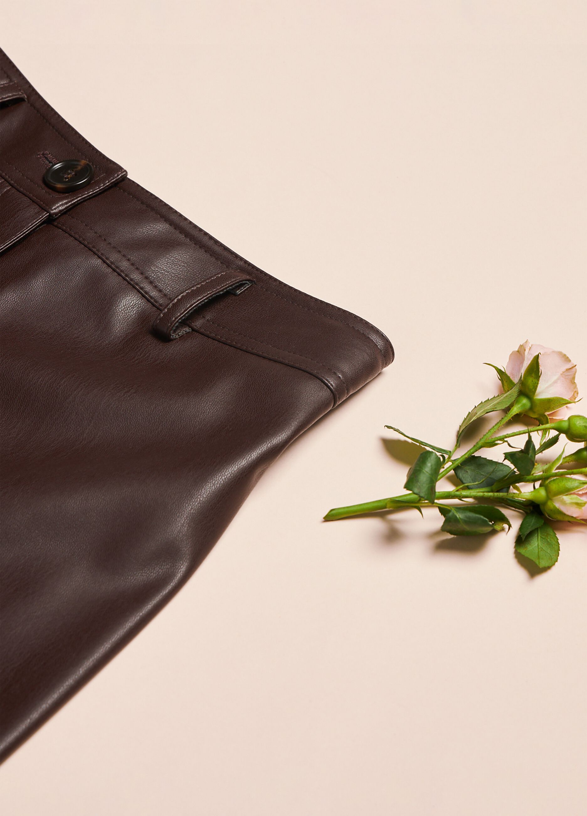 Wide-leg trousers in faux leather