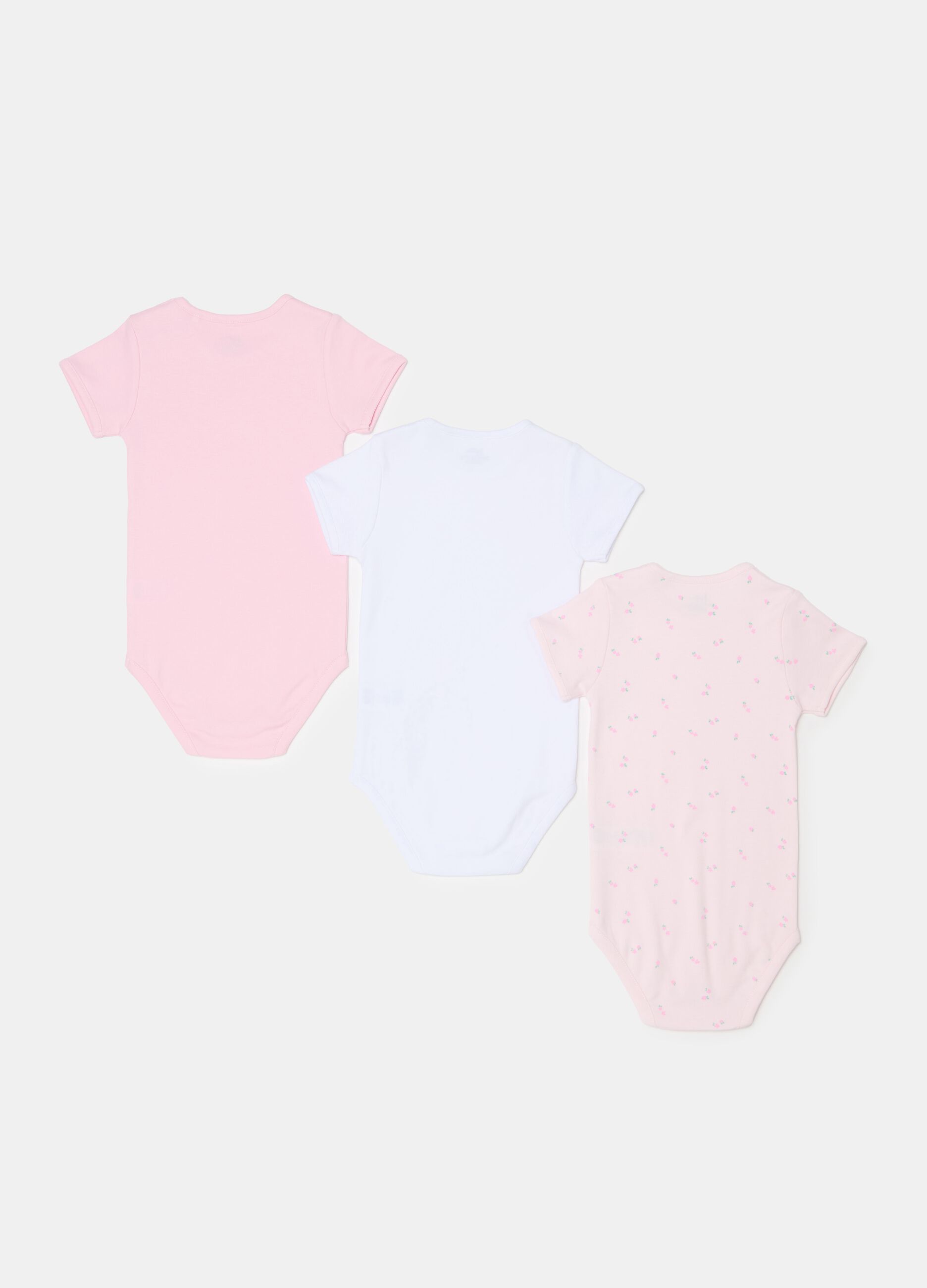 Three-pack bodysuits in organic cotton with print