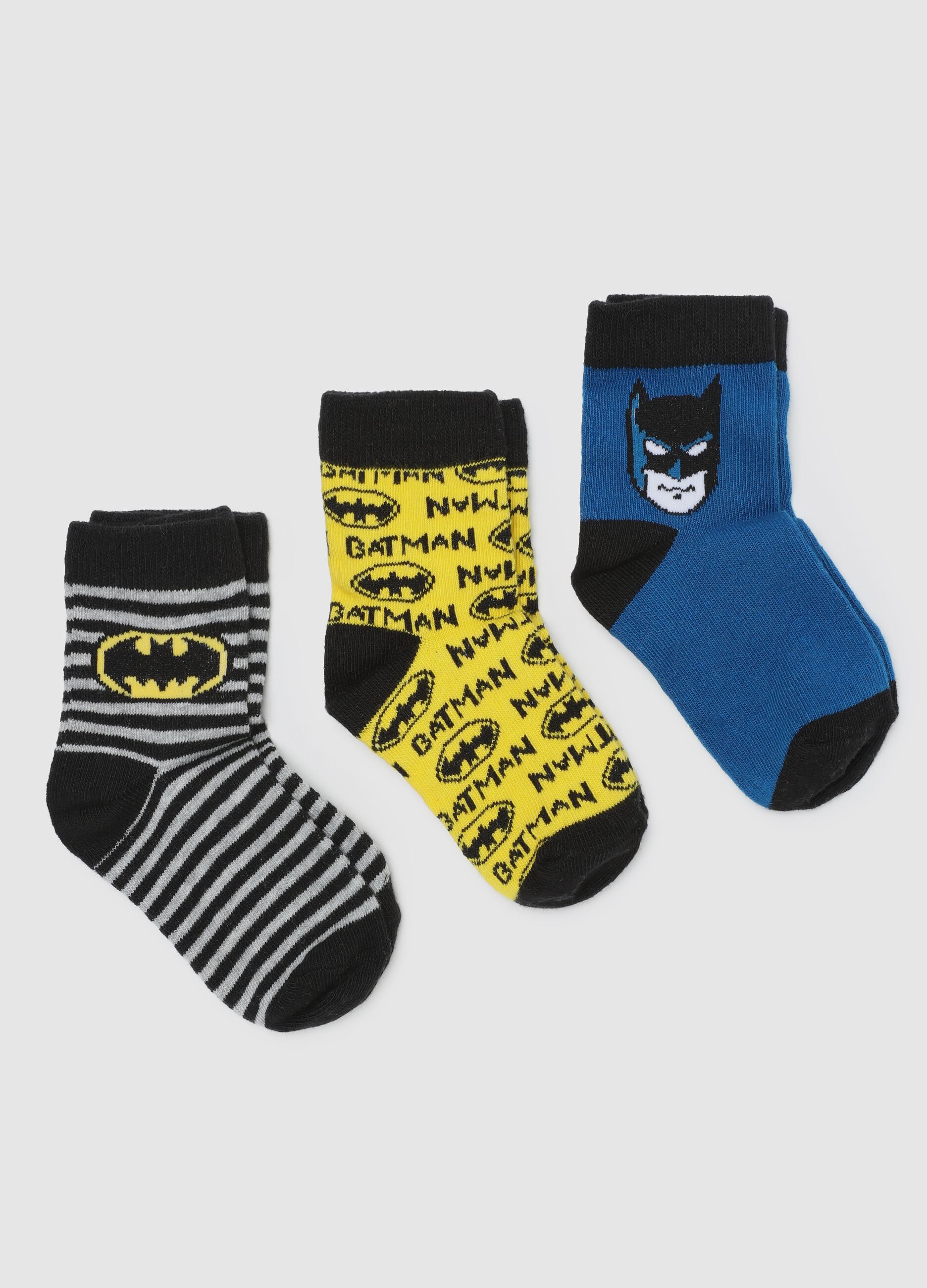 Three-pair pack socks in organic cotton with Batman design