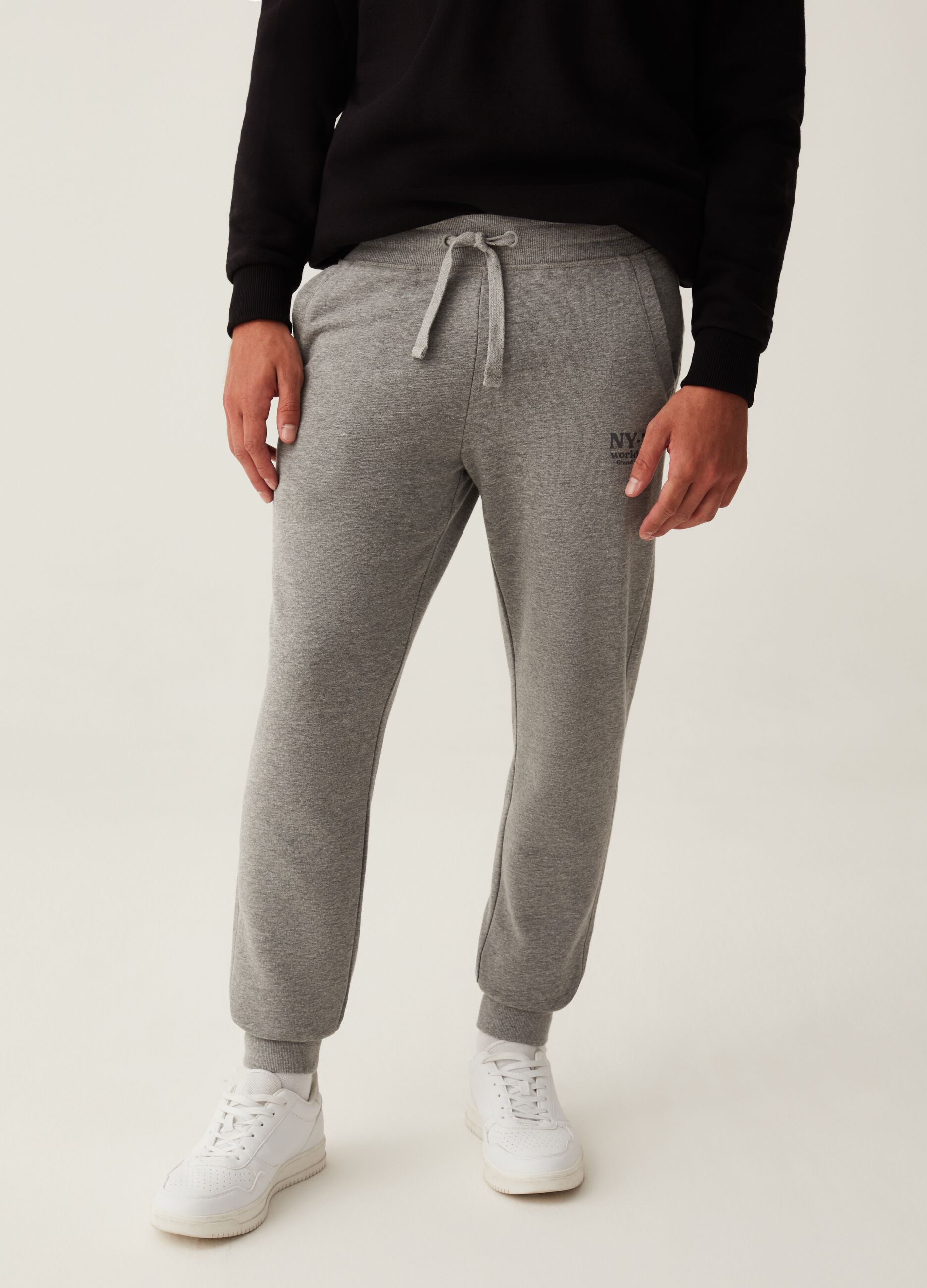 Fleece joggers with print