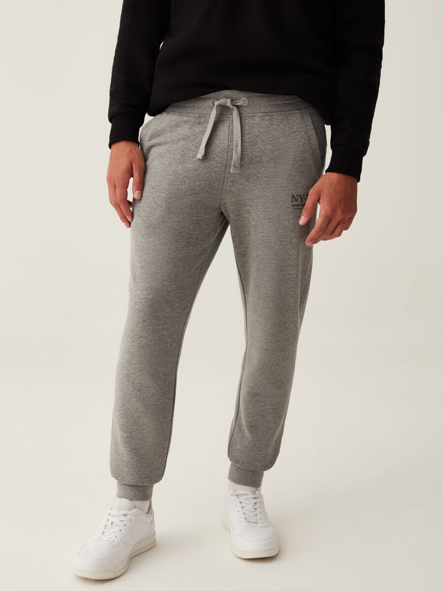 Fleece joggers with print_1