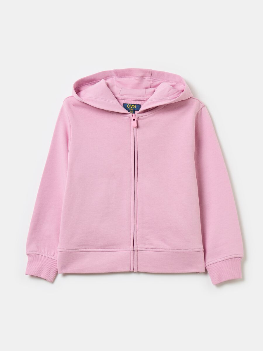 Full-zip sweatshirt in solid colour French terry_0