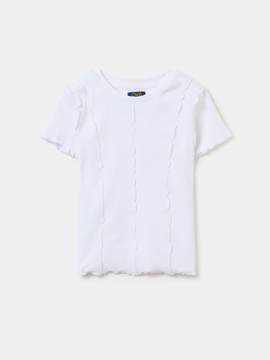 Stretch cotton T-shirt with applications_0