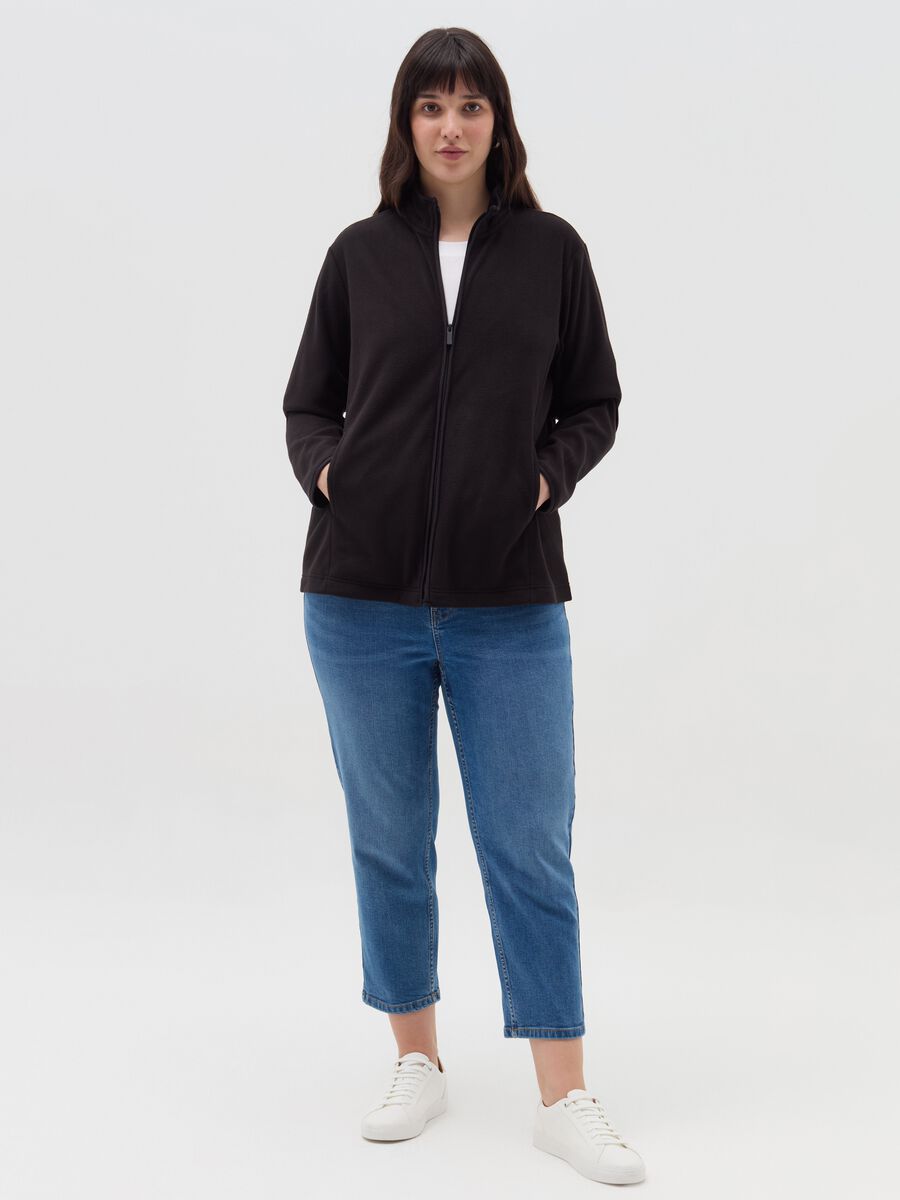 Curvy full-zip sweatshirt in fleece_0