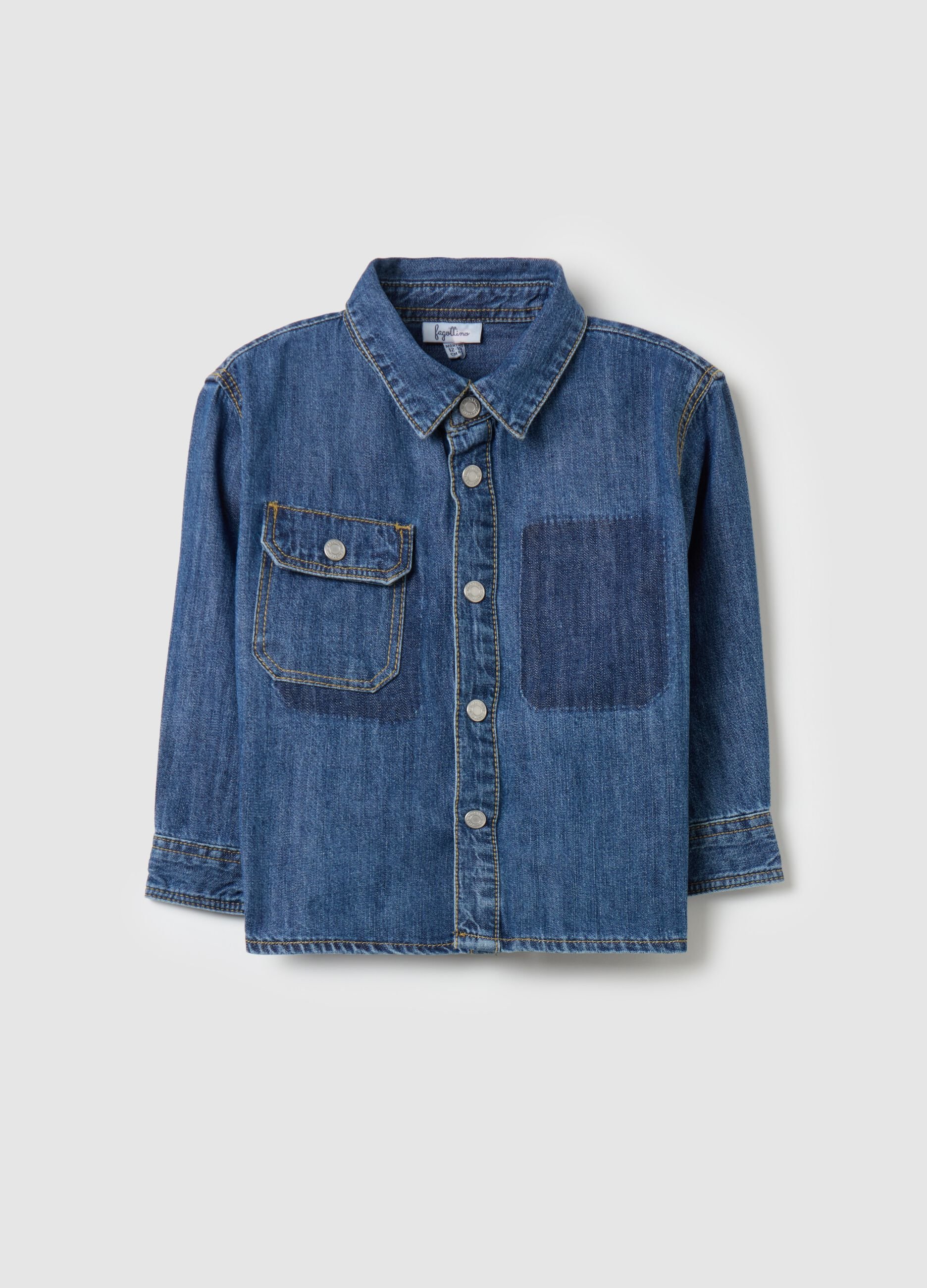 Denim shirt with pocket