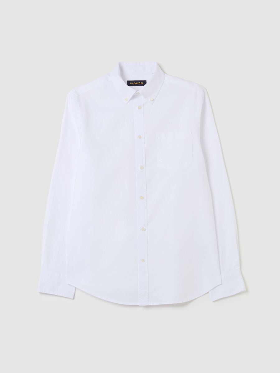 Oxford cotton shirt with button-down collar_4