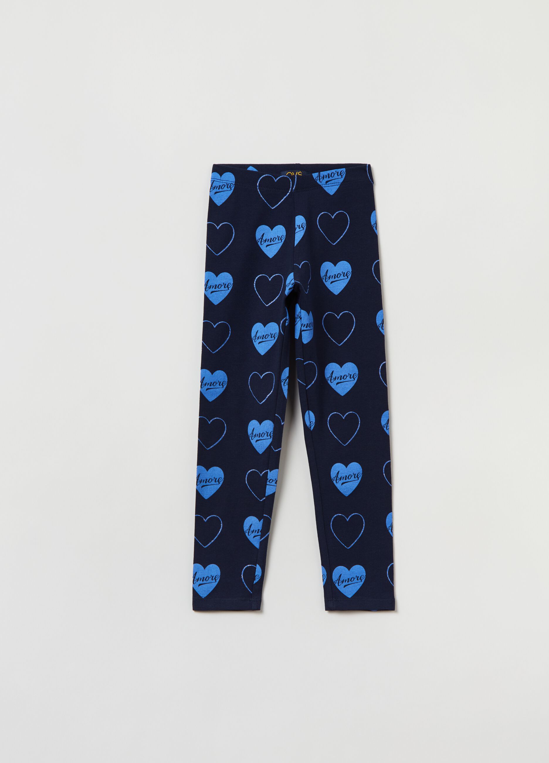 Printed stretch cotton leggings