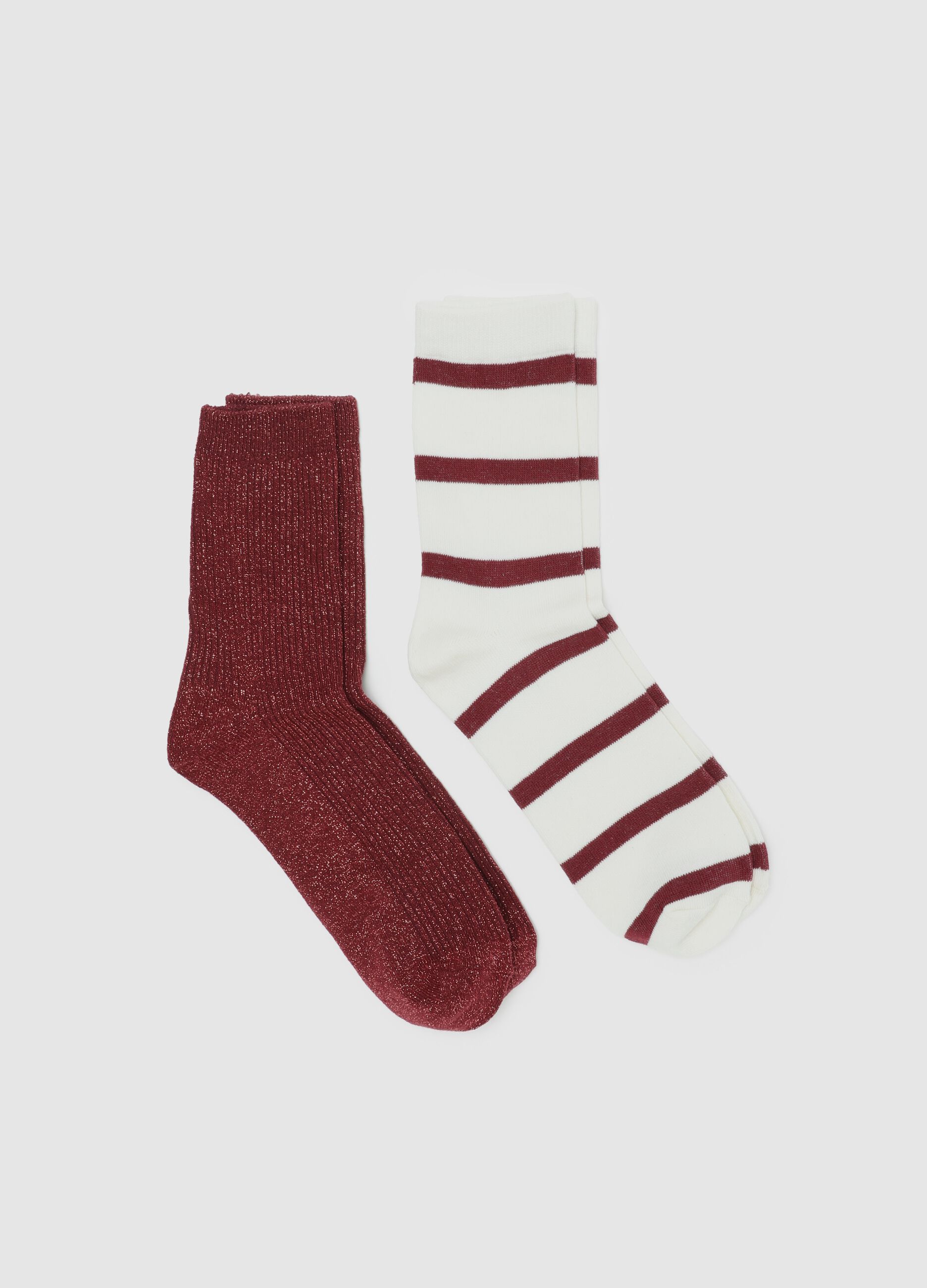 Two-pair pack short socks in stretch organic cotton