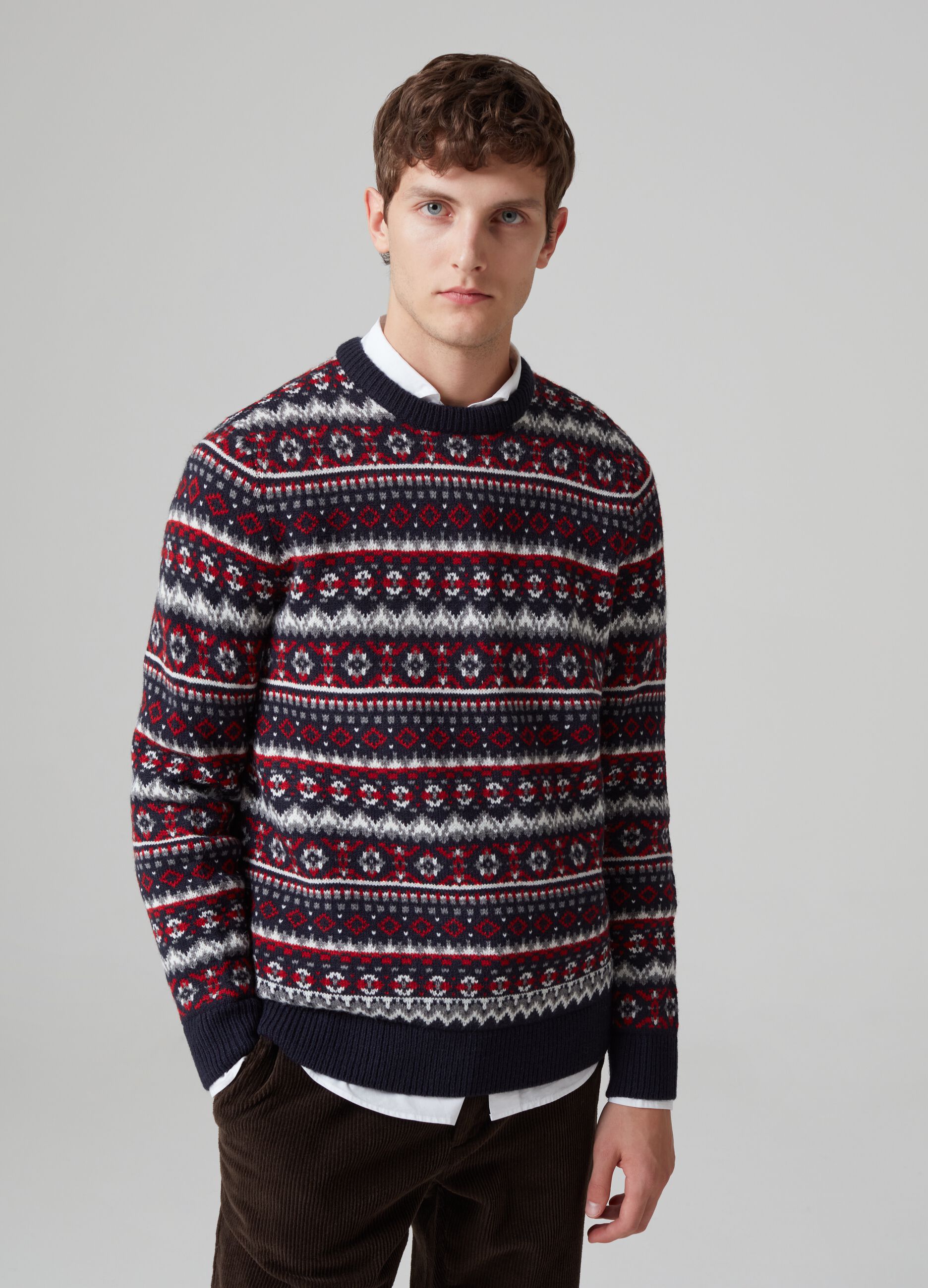 Christmas Jumper with all-over jacquard drawing