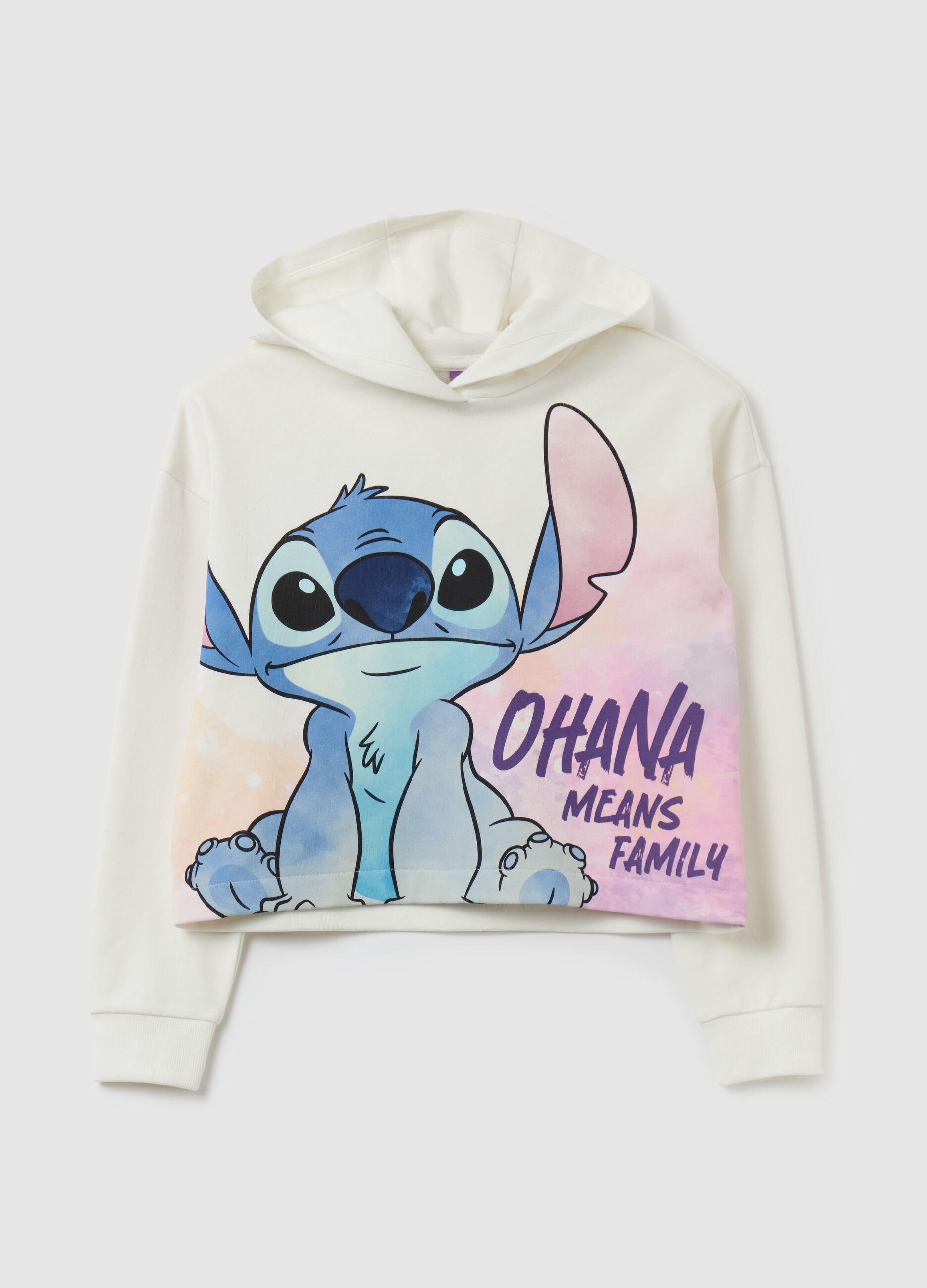 Sudadera corta con estampado Stitch