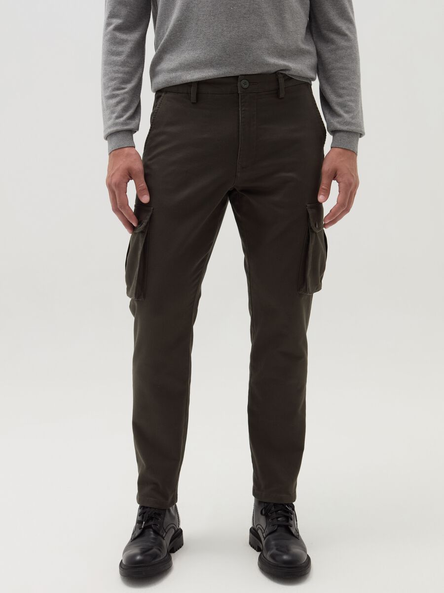 Cargo trousers in stretch cotton_1