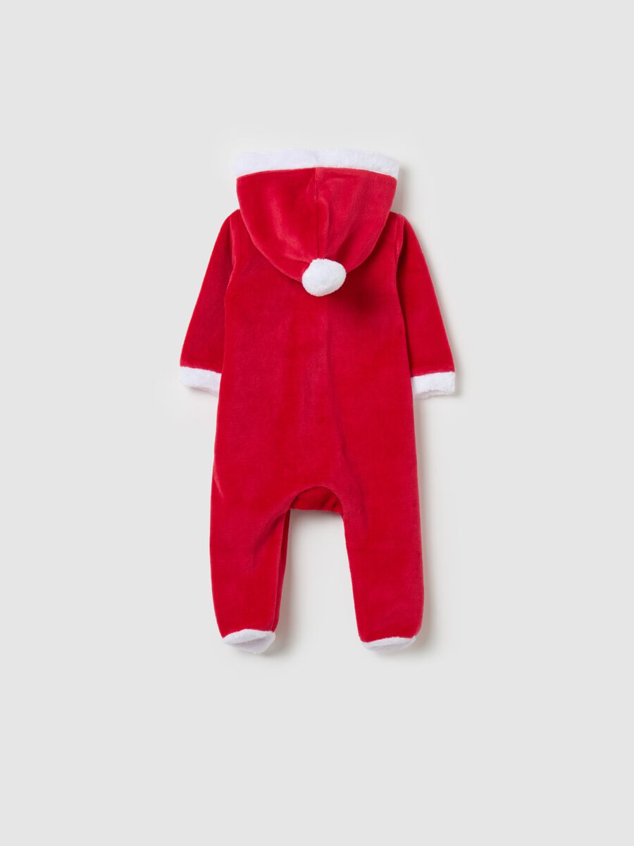 Velour Christmas onesie with feet_1