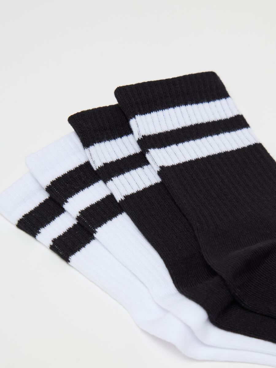 Three-pack short socks with striped bands_1