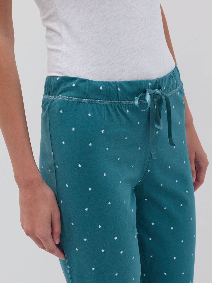 Cotton pyjama trousers with small stars print_2