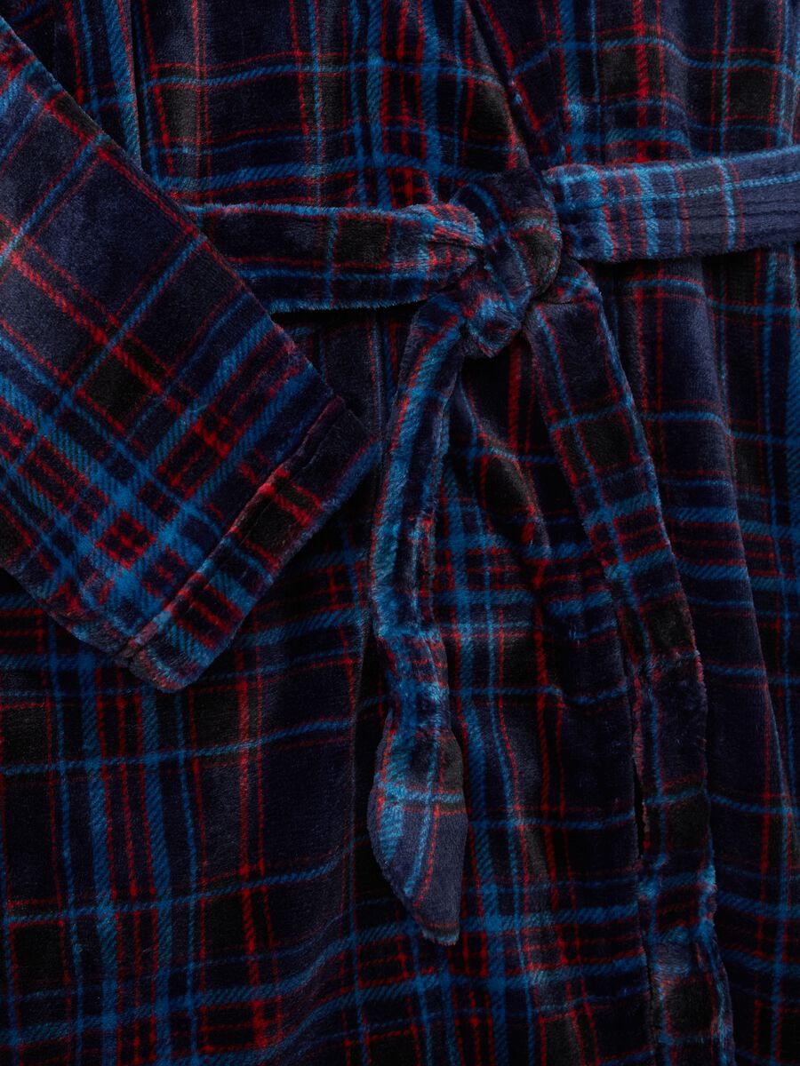 Vestaglia lunga in pile fantasia tartan_5