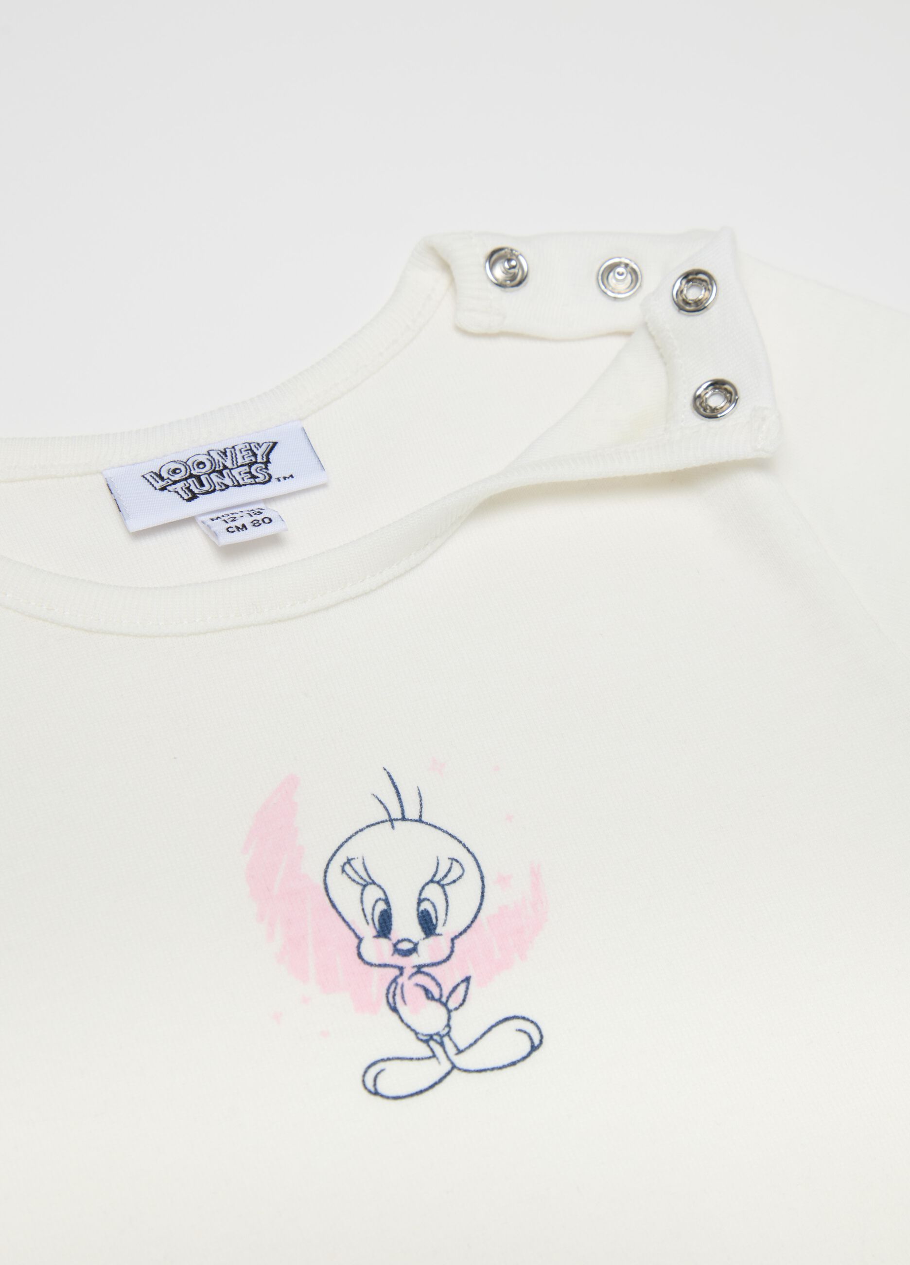 Two-pack bodysuits in organic cotton with Tweetie Pie print