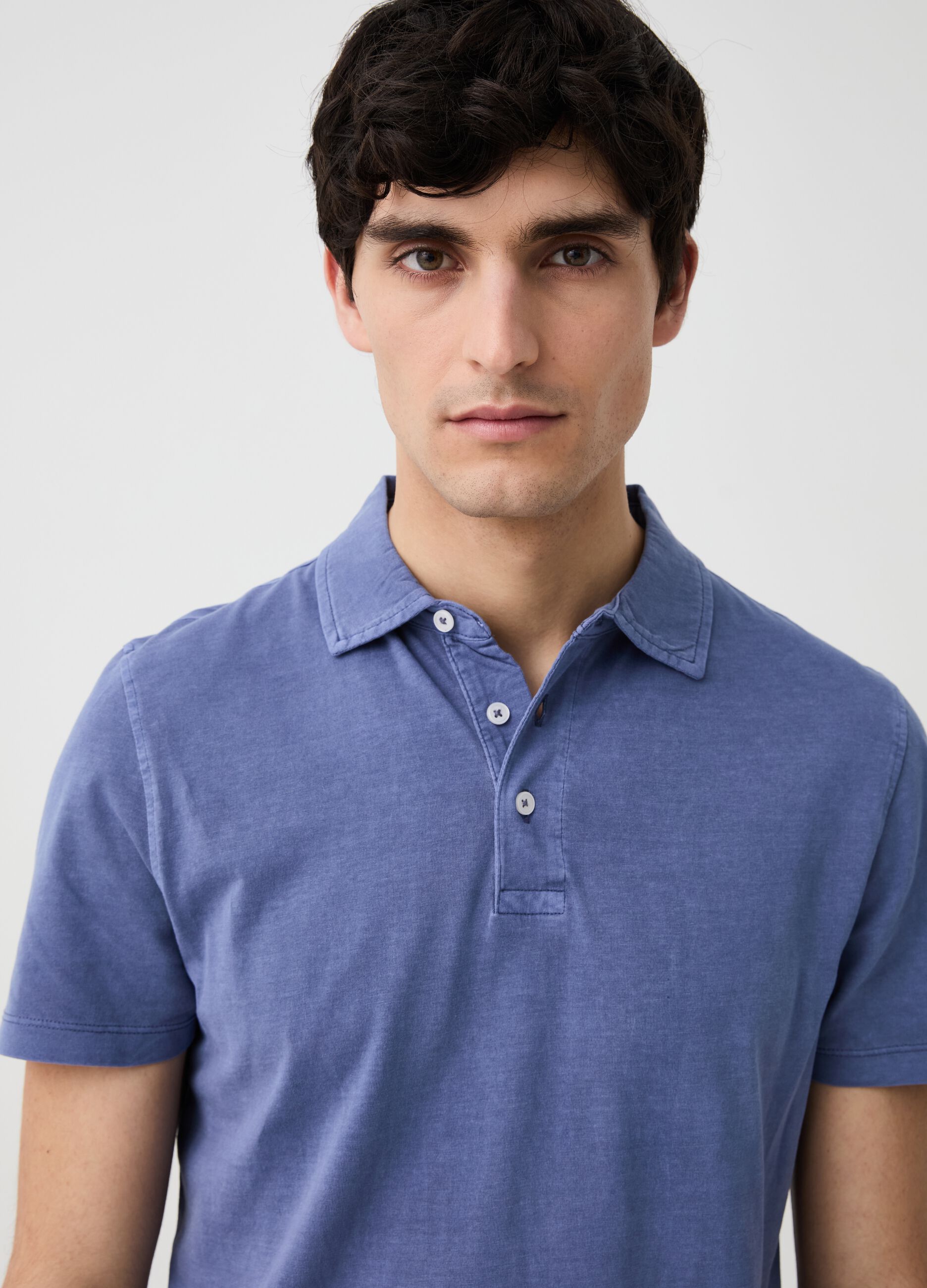 Cotton jersey polo shirt