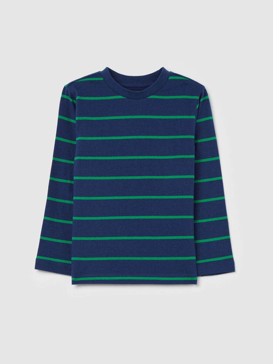 Long-sleeved T-shirt in striped cotton_0